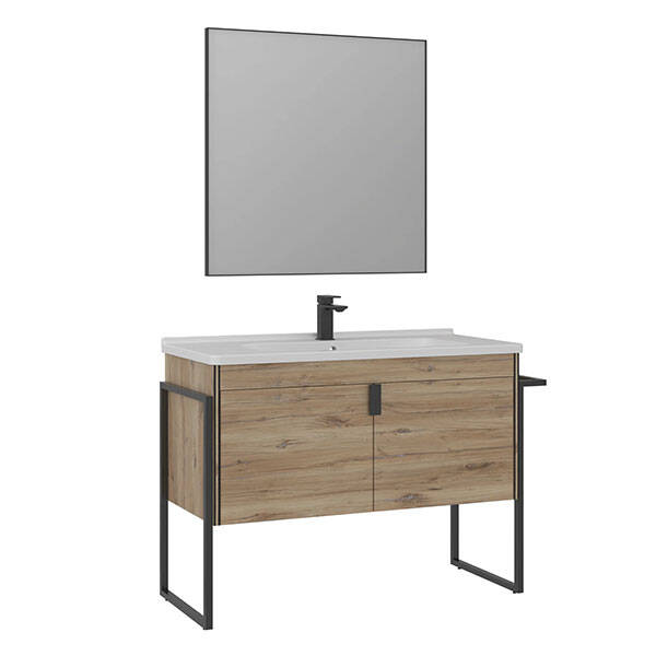 Orka Trio 100 cm Kapaklı Ayaklı Banyo Dolabı Takımı - 1